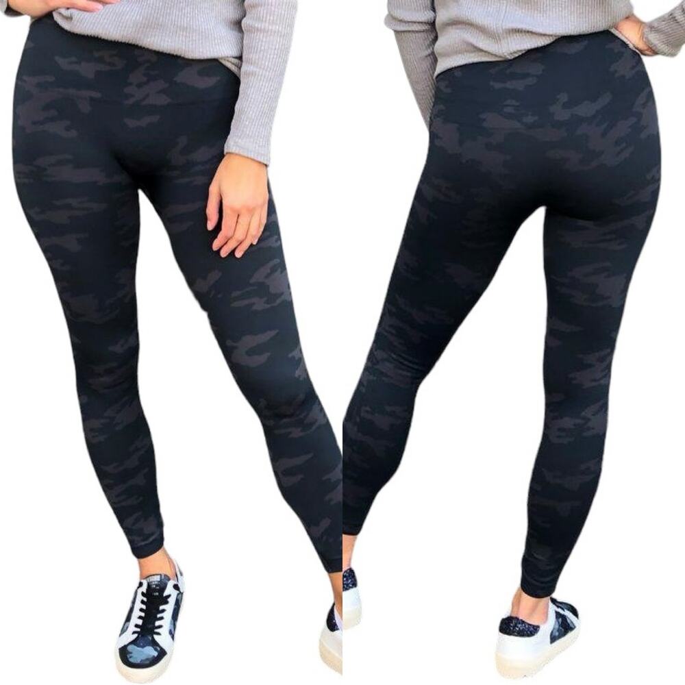 Spanx Look At Me Now High-Rise Camo Leggings In Black Camo Athletic Size XL - Picture 2 of 13